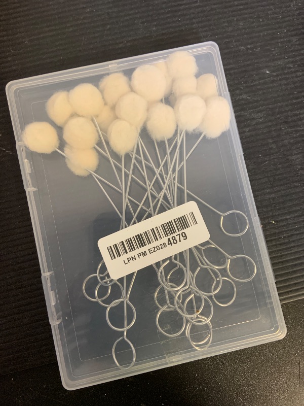 Photo 1 of TLKKUE 20Pcs Wool Daubers with Metal Handle, Wool Daubers Ball Brush, Leather Dye Applicator, Leatherworking Tools for DIY Projects Leather Dyeing Repair Kit, 6in*20pcs