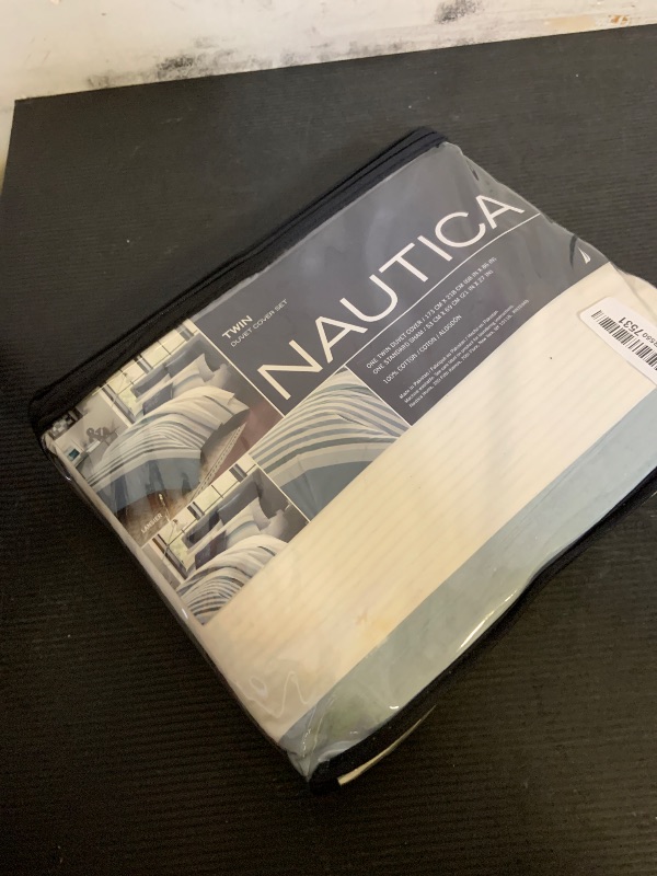 Photo 1 of Nautica - Twin Duvet Cover Set, Cotton Reversible Bedding with Matching Sham, Home Decor for All Season (Lansier Grey, Twin)