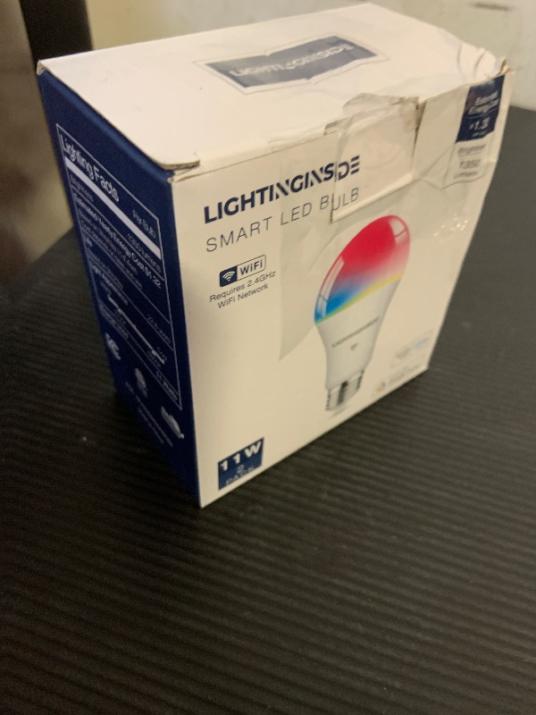 Photo 1 of Lightinginside Smart Light Bulbs 100W Equivalent, Works with Alexa/Google Home/Smart Life, 1350LM 11W RGBCW Color Changing LED Light Bulbs, 2.4G WiFi Bluetooth Bulb, No Hub Required, ETL Listed, 2PCS