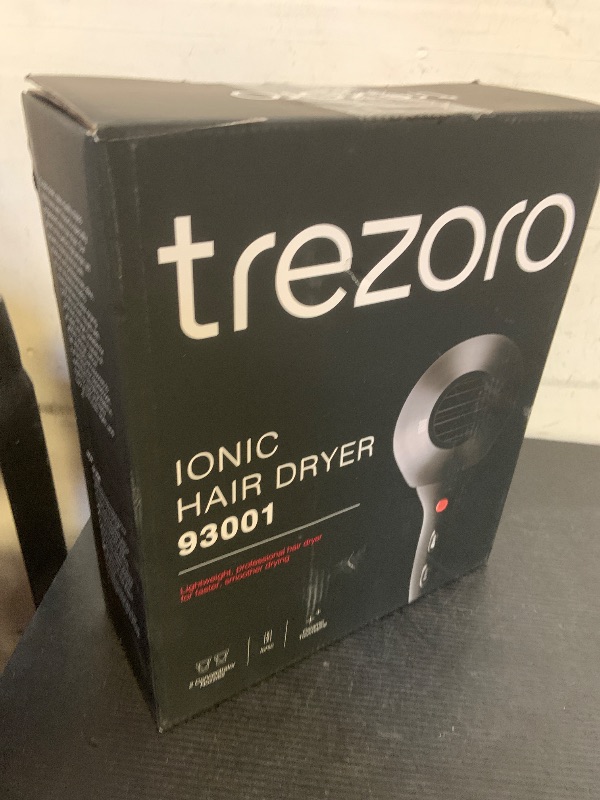 Photo 1 of TREZORO Professional Ionic Hair Dryer for Salon - ION-93001 Black - 2200W Powerful Blow Dryer - Lightweight Travel for Normal & Curly Hair Includes Volume Styling Nozzle