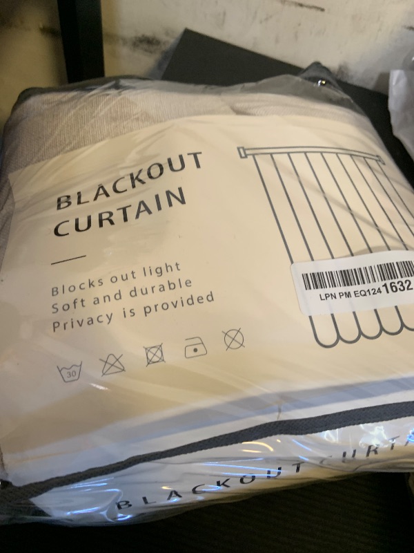 Photo 1 of 100% Blackout Shield Linen Blackout Curtains for Bedroom 84 Inches Long, Back Tab/Rod Pocket Living Room Drapes, Thermal Insulated Blackout Curtains 2 Panels Set, 50" W x 84" L, Cream