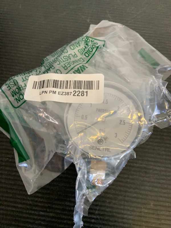 Photo 1 of SENCTRL 0-3 Psi Low Pressure Gauge, Capsule Gauge, 2-1/2" Dial Size, 1/4" NPT Lower Mount, Zero Adjustment, for Air Water Gas Pressure Test