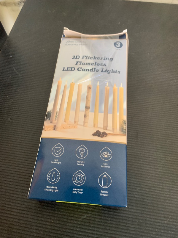 Photo 1 of AFINETH Green Flameless Taper Candles, 9.6" Real Wax Battery Operated Candles with Remote, 3 Pack Flickering, Gradient Candlesticks, Fake Candle for Home, Wedding, Party Decor