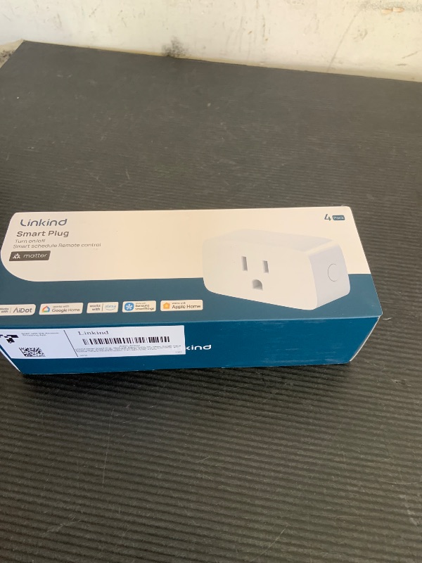 Photo 1 of Linkind Matter Smart Plug, Work with Apple Home, Siri, Alexa, Google, SmartThings, Smart Outlet 15A/1800W Max, Smart Home Automation, APP Remote Control,Timer&Schedule, 2.4G Wi-Fi Only, 4 Pack
