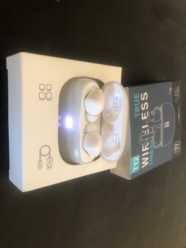 Photo 1 of JGUG Wireless Earbuds, Bluetooth Ear Buds Headphones with LED Charging Case, Deep Bass Stereo Sound, 40 Hours Playtime, IP7, Lightweight in-Ear Earphones for iPhone Android Sports Workout