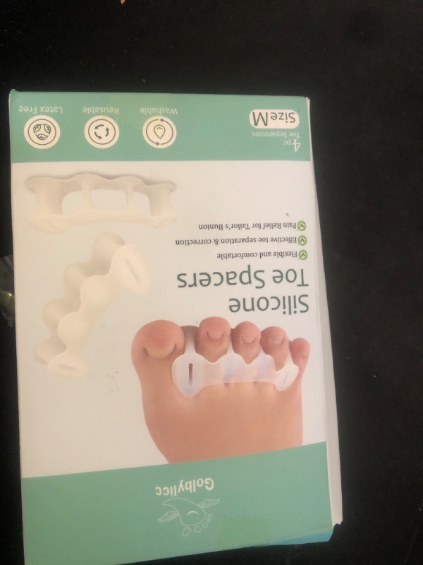 Photo 1 of 2Pairs Toe Separators Toe Spacers for Women Men to Correct Bunion, Relieve Feet Pain, Foot Alignment, Toe Straighteners for Hammertoes, Plantar Fasciitis (M, Women Shoe Size 9-12.5, Men: 7-11)