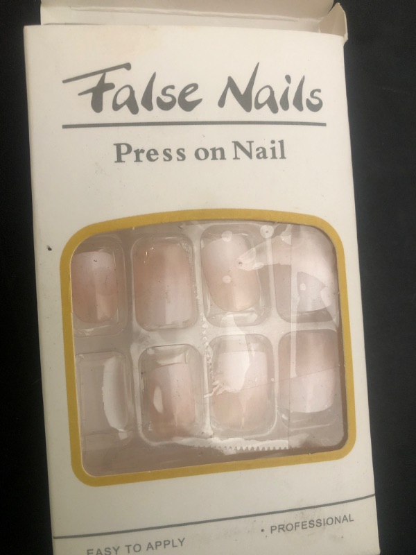 Photo 1 of WAFOLOZE Nails Press ons,White Ombre Short Square Press on Nails Fake Nails Glossy Acrylic Artificial Nails Stick on Nails for Women 24Pcs