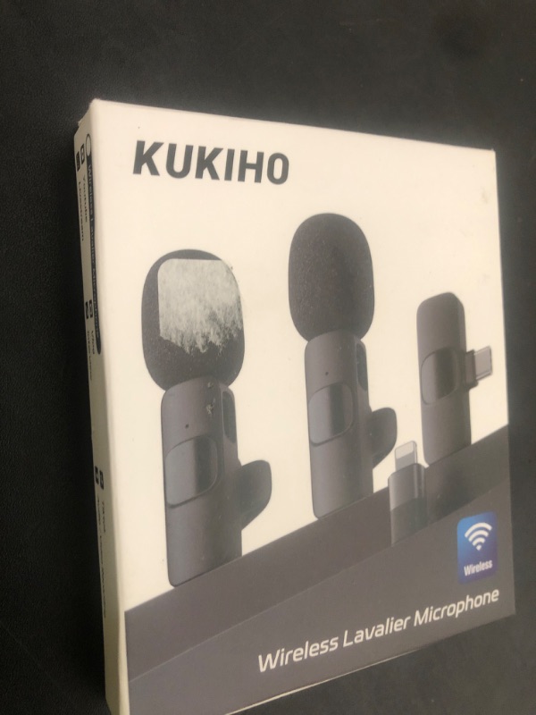 Photo 1 of 2 Pack Wireless Lavalier Microphone for iPhone iPad and Android Phone, Lapel Mic Plug and Play Wireless Mic Noise Reduction Mini Microphone for Video Recording Interview Podcast Vlog YouTube Tiktok