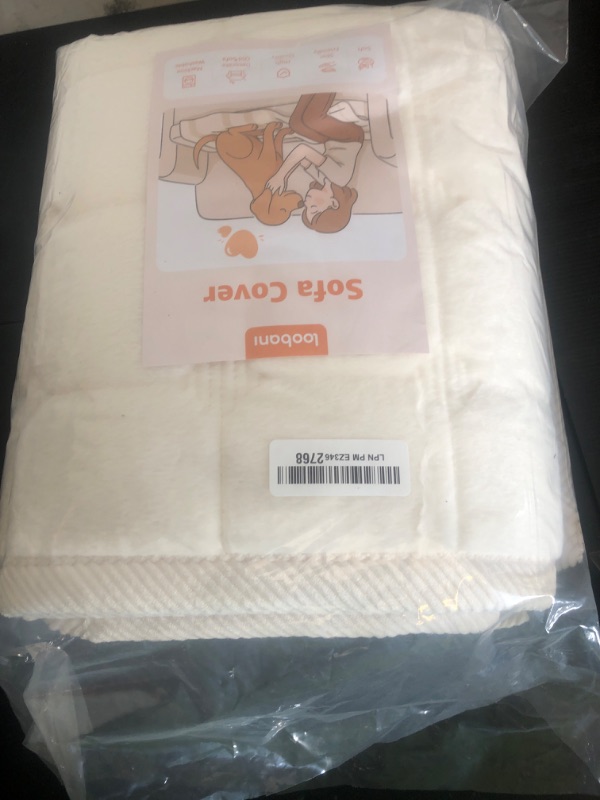 Photo 1 of LOOBANI Couch Cover for Dogs Washable: Fuzzy Sofa Covers Pet Friendly 27.6" x 59", Thick Dog Couch Cover Protector Pads Mat for Sofa Non-Slip, Cream