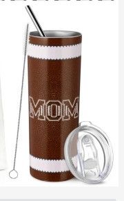 Photo 1 of  20oz Football Mom Insulated Travel Tumbler with Straw and Lid, Footballl Sports Lovers Gym Daily Use