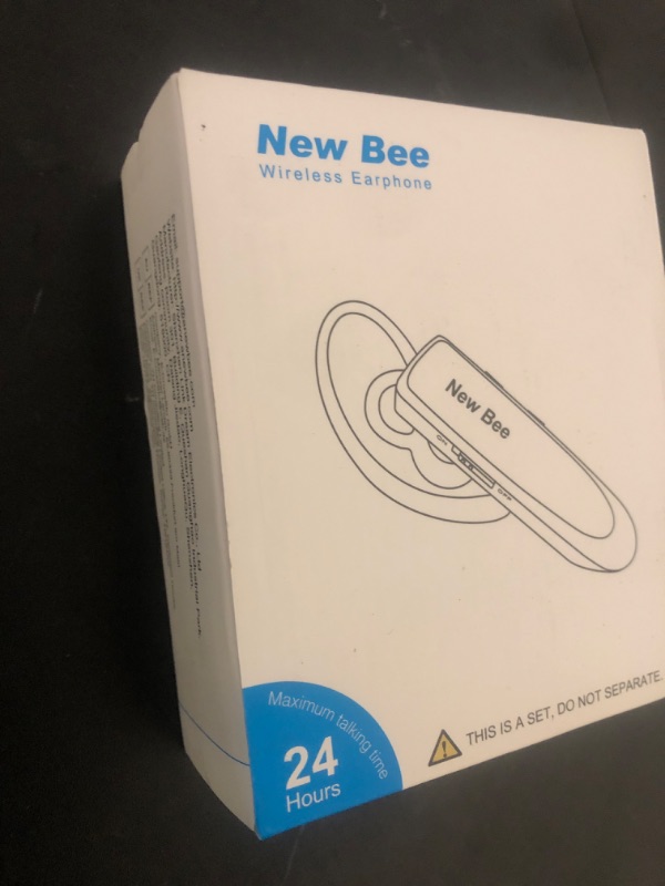 Photo 1 of New bee [2 Pack] Bluetooth Earpiece V5.0 Wireless Handsfree Headset 24 Hrs Driving 60 Days Standby Time with Bluetooth Headset for iPhone Android Laptop Truck Driver(White)