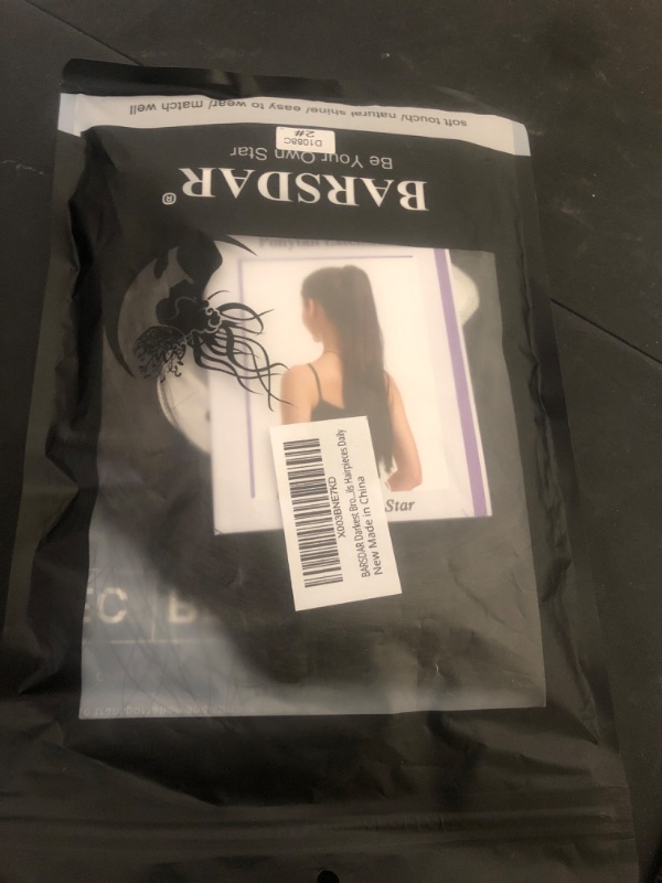 Photo 1 of BARSDAR Darkest Brown Straight Ponytail Extension - 18 Inch Long Straight Wrap Around Ponytail for Women, Clip in Ponytails Hair Extensions Synthetic Brown Pony Tails Hairpieces Daily