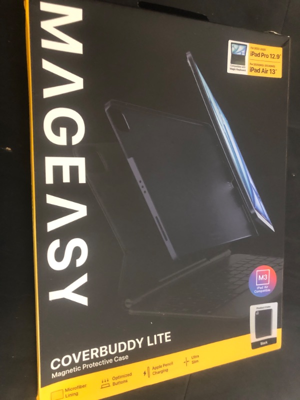 Photo 1 of MAGEASY CoverBuddy Lite for M3/M2 iPad Air 13" (2024-2025) - iPad Air Case Compatible with Magic Keyboard - Black (1.2)
