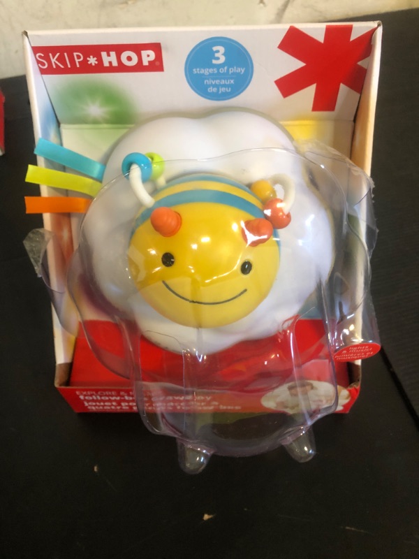Photo 1 of Skip Hop Baby Follow-Me Bee Tummy Time Crawl Toy 3-Stage Infant Sensory Development with Lights Sounds and Music Explore & More Age 5m+