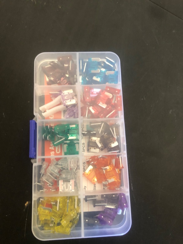 Photo 1 of JOREST 120Pcs Micro Fuses, Low Profile Mini Fuse Kit, Micro Fuses Assortment Kit for Car/RV/Truck/Motor (2Amp 3A 5A 7.5A 10A 15A 20A 25A 30A 35A 40A) +1Blade Automotive Fuse Puller