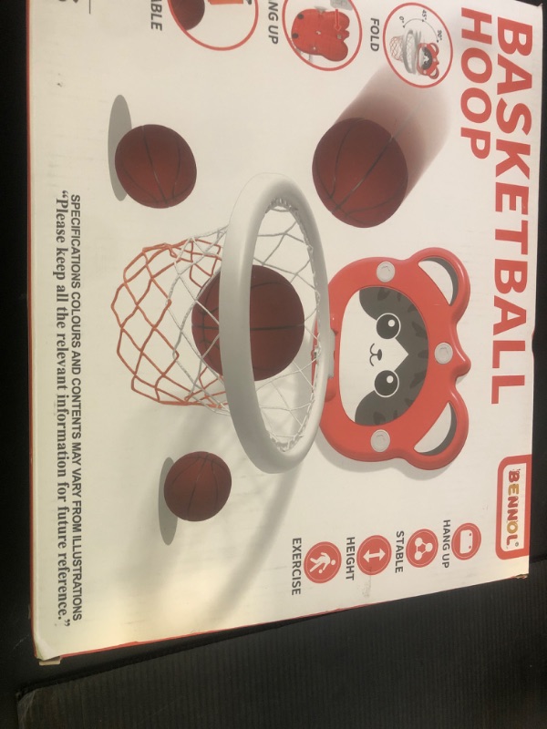 Photo 1 of Bennol Toddlers Mini Basketball Hoop Indoor with 4 Balls, Foldable Portable Design Adjustable Height, Strong Suction Cup Indoor Toddler Basketball Hoop Gifts for 2 3 4 5 Years Old Kids Boys Girls