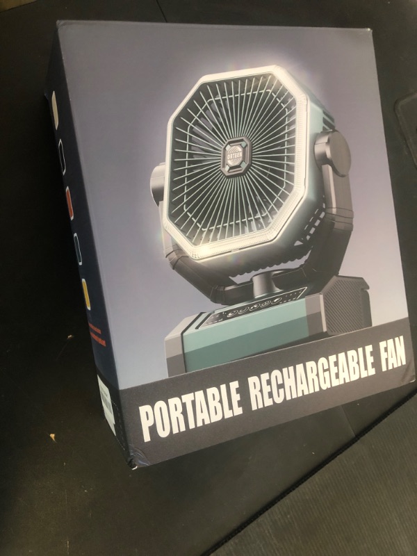 Photo 1 of Camping Fan Rechargeable - 9-Inch Battery Powered Fan, 20000mAh(60Hrs) Battery Operated for Camping, Auto Oscillation Cordless, Tent Fan with Remote/Light, 4 Speeds, 4 Timing, Outdoor