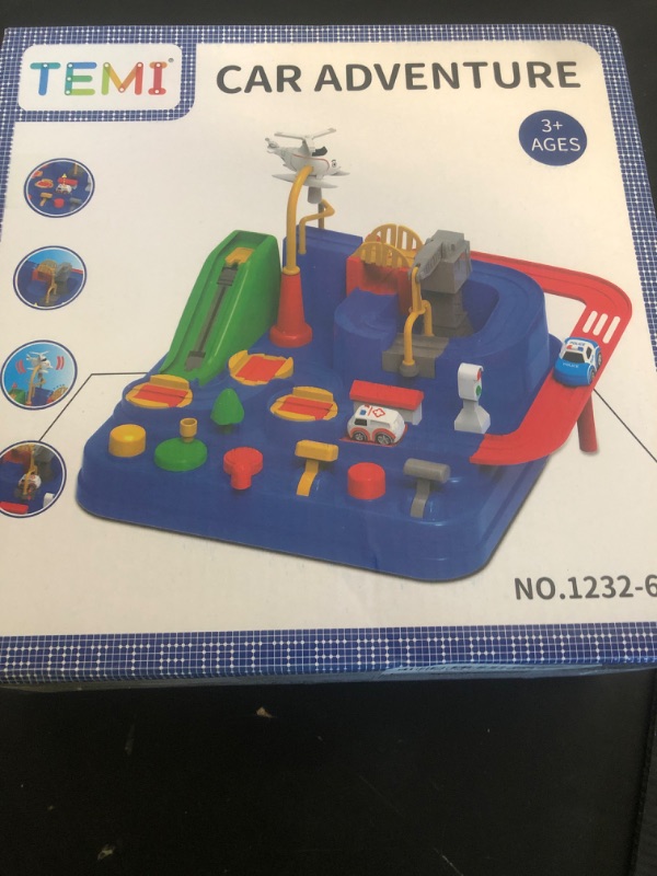 Photo 1 of TEMI Kids Race Track Toys with 3 Mini Cars - Puzzle Rail Car Adventure Playset for 3-7 Year Old Boys and Girls