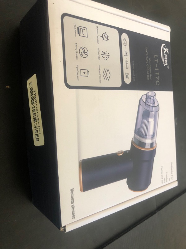 Photo 1 of KMM Handheld Car Vacuum Cleaner, 9000Pa Vacuum Cleaner and Air Duster, 120W High Power Hand Held Vacuum with LED Light and Multi-Nozzles for Car, Home, Office, Pet