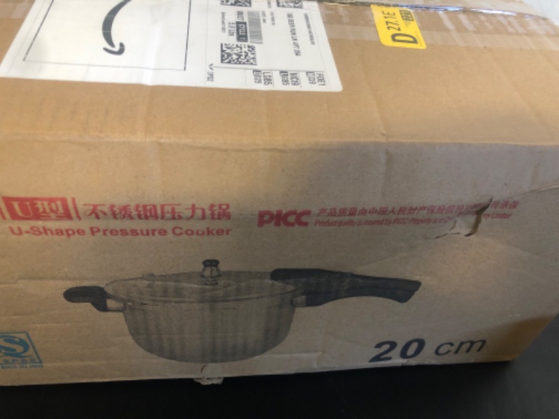Photo 1 of Stainless Steel Pressure Cooker, Peterboo 4 Quart Induction Compatible Thickened Pressure Cooker with Spring Valve Safeguard Devices, Compatible with Gas & Induction Cooker 2-3 Members Use