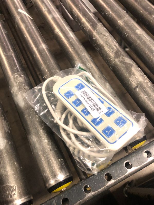 Photo 1 of EVTSCAN 10-Button 8-Pin Adjustable Bed Wired Hand Control, White with Blue Buttons, Multifunction Remote Controller Replacement for Electric Hospital & Homecare Beds