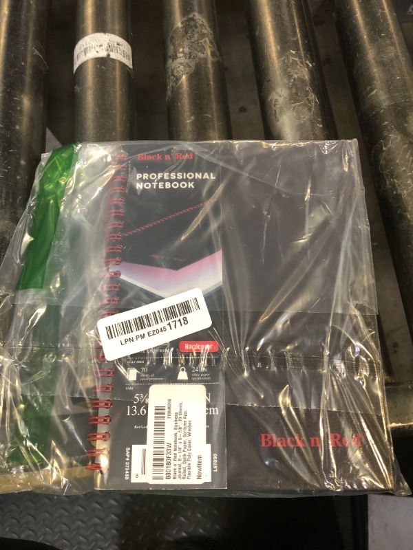 Photo 1 of Black n' Red Notebook, Business Journal, 8-1/4" x 5-7/8", 70 Sheets, Ruled, Optik Paper, Scribzee App, Flexible Poly Cover, Wirebound, Black (C67009)