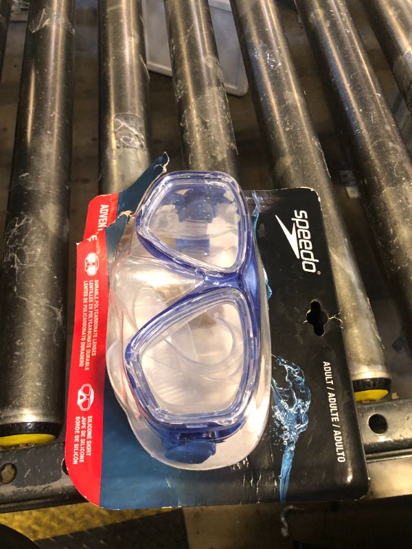 Photo 1 of Speedo Unisex-Adult Swim Snorkel Dive Mask Anti-Fog with Nose Cover Adventure Series, M Blue, One Size