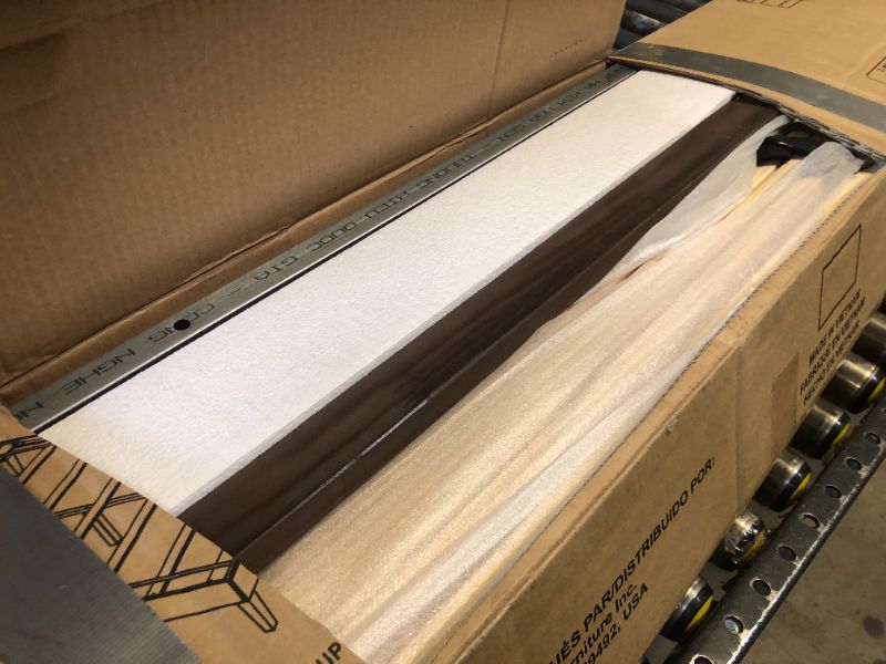 Photo 1 of Plank+Beam Solid Wood Platform Bed Frame, Strong Wood Slat Support, No Box Spring Needed, Easy Assembly, Walnut, Queen