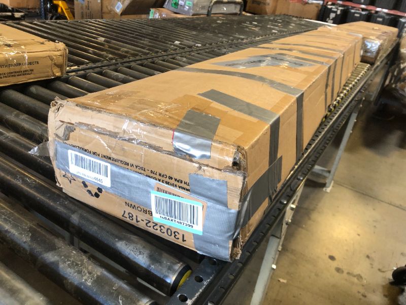 Photo 1 of Plank+Beam Solid Wood Platform Bed Frame, Strong Wood Slat Support, No Box Spring Needed, Easy Assembly, Pecan, Queen