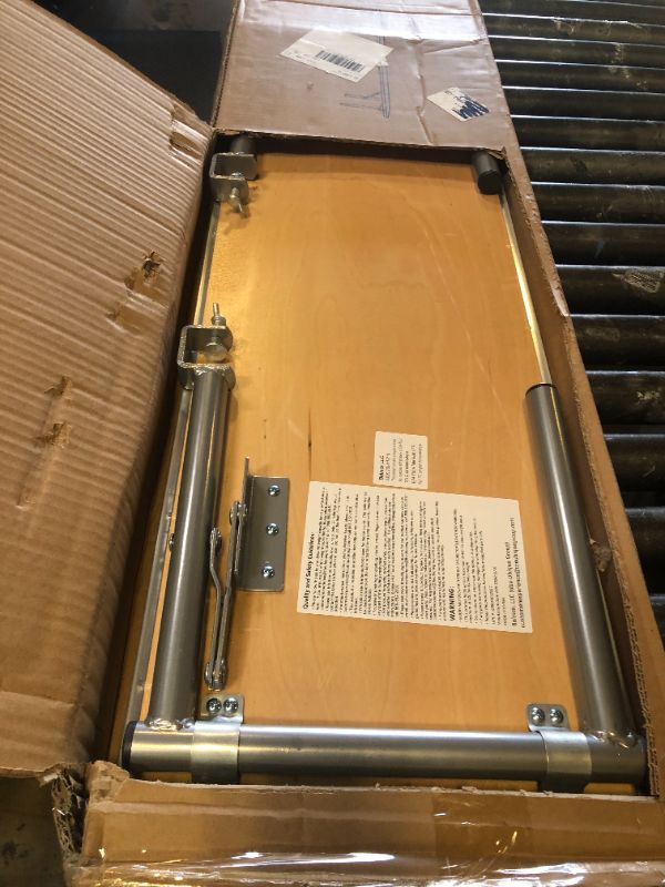 Photo 1 of Flash Furniture Amara 72" x 12" x 12" Birchwood Bar Top Riser with Folding Silver Legs, Wooden Foldable and Portable Riser for Event and Bar Tables