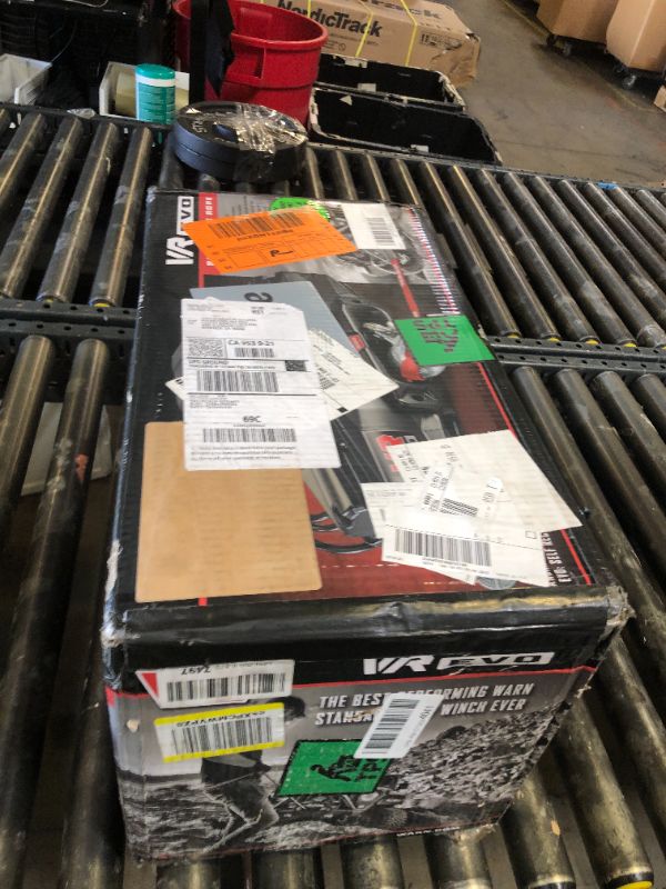 Photo 1 of WARN 103255 VR EVO 12-S Electric 12V DC Winch with Synthetic Rope: 3/8" Diameter x 90' Length, 6 Ton (12,000 lb) Pulling Capacity , Black