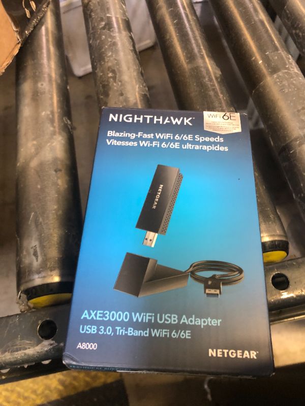 Photo 1 of NETGEAR Nighthawk WiFi 6E USB 3.0 Adapter (A8000) - AXE3000 Tri-Band Wireless Gigabit Speed (Up to 3Gbps) - New 6GHz Band – Works with Any WiFi 6 or 6E Router Or Mesh System - for Windows PC