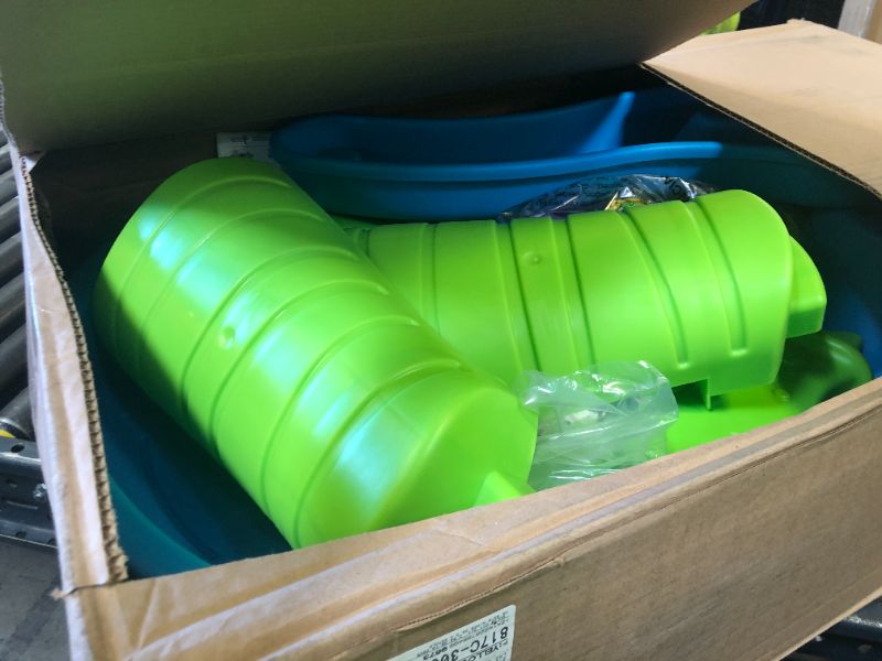 Photo 1 of Step2 Rain Showers Splash Pond Water Table, Kids Water and Sand Activity Sensory Playset, Summer Outdoor Toys, 13 Piece Water Toy Accessories, For Toddlers 1.5+ Years Old, Blue & Green