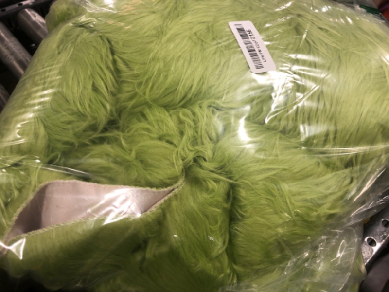 Photo 1 of Goolela Fluffy Sheepskin Green Rugs 4x6 for Bedroom Shag Soft Faux Fur Rug Furry Bedside Rug Shaggy Fuzzy Carpet Playroom Washable Sheepskin