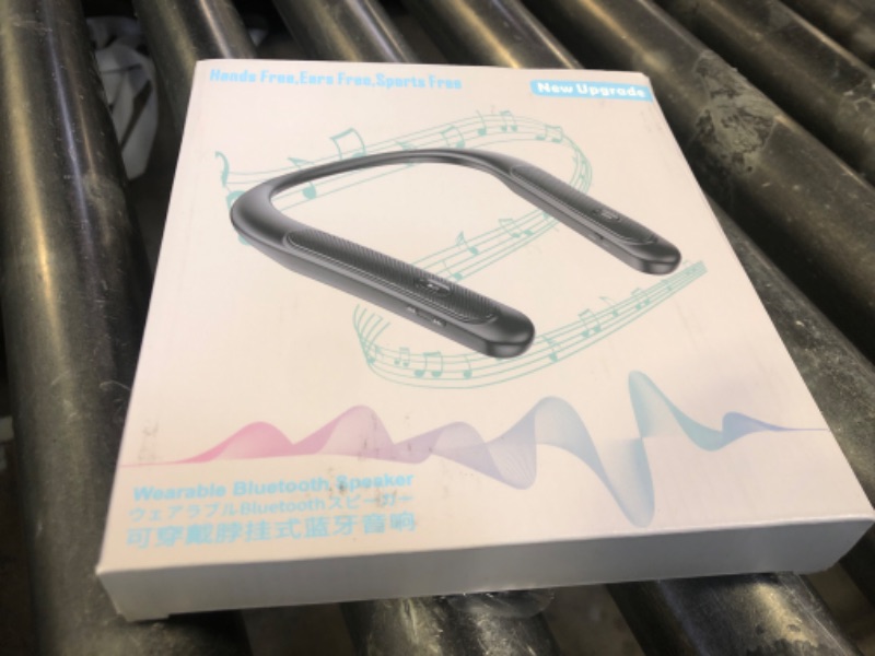 Photo 1 of Gardway Neckband Bluetooth Speaker, Wireless Wearable Speaker w/lightest 78g Weight, High Fidelity 3D Stereo Sound, 12 Hrs Playtime, Portable Speakers w/Built-in Mic for Home, Office and Outdoors