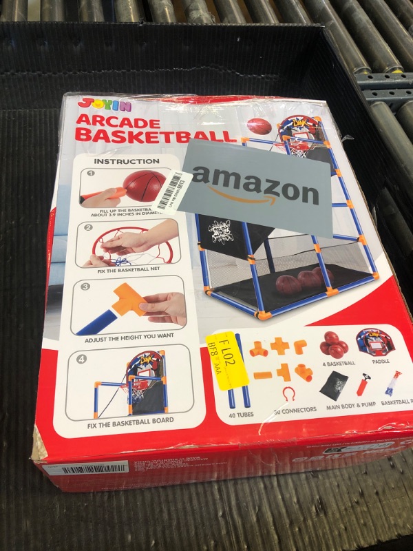 Photo 1 of JOYIN Arcade Basketball Game Set with 4 Balls and Hoop for Kids 3 to 12 Years Old Indoor Outdoor Sport Play - Easy Set Up - Air Pump Included - Ideal for Competition