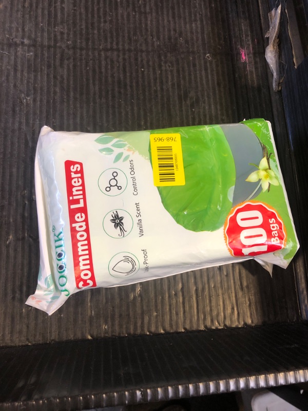 Photo 1 of Commode Liners for Bedside Commode Vanilla Scented 100pcs Disposable Bags Universal Fit Most Standard Toilet Chair Bucket