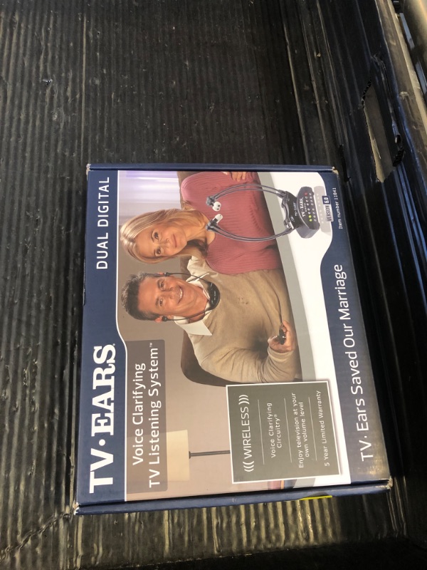 Photo 1 of TV · EARS 5.0 Dual Digital Wireless Headset System for Watching, Includes 2 Headsets & RF Transmitter Compatible with Most TV Brands, Ideal for Seniors & with Hearing Difficulties