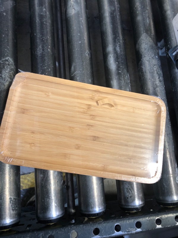 Photo 1 of Bam&Boo Bamboo Serving Tray Natural Minimalist Rectangular (11.3” x 6.2" x 0.8") Coffee, Tea, Food, Drinks, Storage, Decor for Home, Kitchen, Bathroom