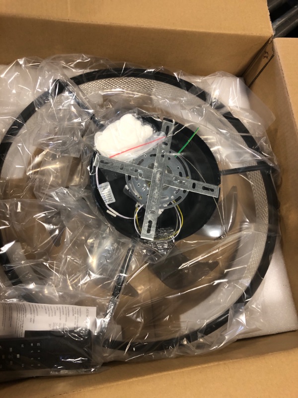 Photo 1 of zouzai Ceiling Fans with Lights, 20" Flush Mount Ceiling Fan with Remote & APP Control, Black Low Profile Ceiling Fan with 6 Wind Speeds