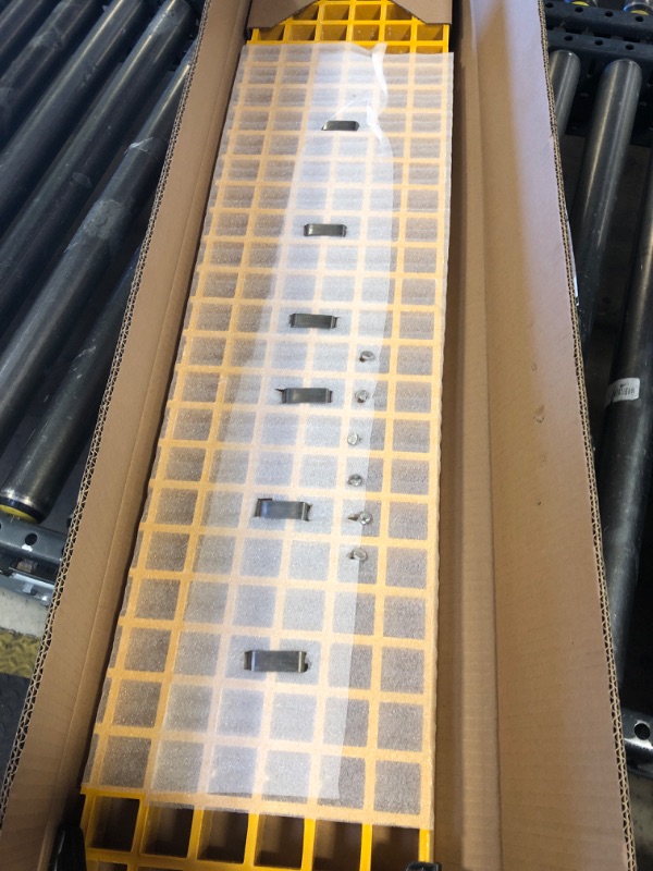 Photo 1 of Natotela 1 pc 39.4x9.5in Fiberglass Drain Grate,East-to-Cutting Molded Grating,High Strength Outdoor Trench Cover,Corrosion Resistance FRP Non-Slip Industrial Staircase Cover,Stair treads,Roof Tread