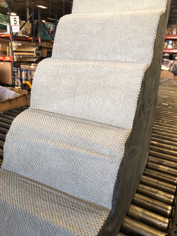 Photo 1 of Dog Stairs for Bed 28.7”H, 5-Step Dog Ramp, Non-Slip Sturdy Pet Steps for Small Dogs & Cats to get on High Bed or Couches, Grey