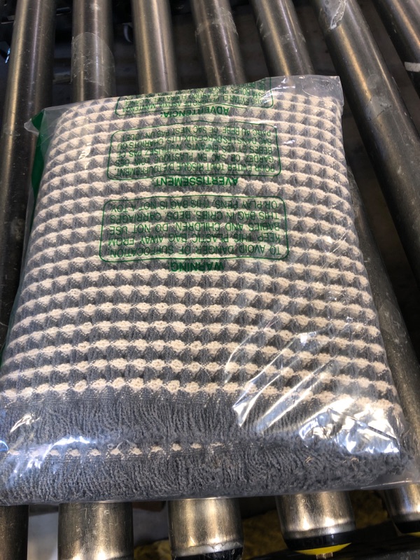 Photo 1 of AMOAMI Upgraded Waffle Bath Mat, Super Absorbent Non Slip Bath Mats for Bathroom Floor, Machine Washable Bathroom Rugs with Tassels, Rubber Backed Bathroom Mats, Ultra Soft, 18" x 30"