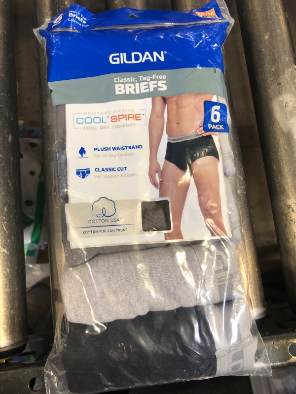 Photo 1 of Gildan Men's Underwear Briefs, Multipack, Grey/Black (6-Pack), Medium