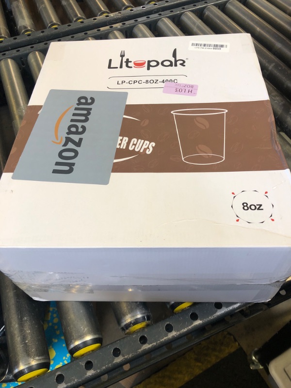 Photo 1 of LITOPAK 400 Pack 8 oz Paper Cups, Brown Disposable Hot Coffee Cups for Party, Picnic, Travel, and Events