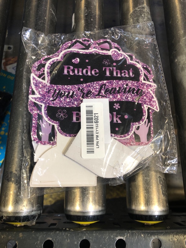 Photo 1 of 9Pcs Farewell Party Decorations Black Purple Rude That You're Leaving But Ok Honeycomb Centerpiece We Will Miss You Table Topper Decor for Coworker Leaving Goodbye Going Away Retirement Party Supplies
