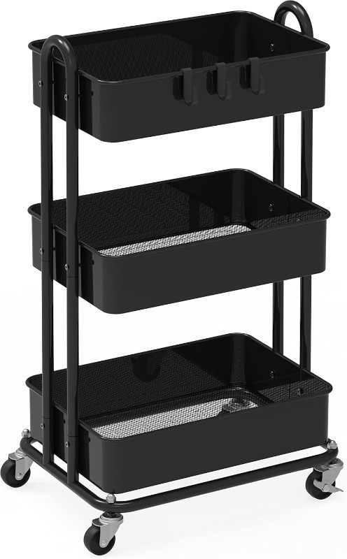 Photo 1 of Utility Cart 
BLACK 
3 - Tier - Utility Storage Cart