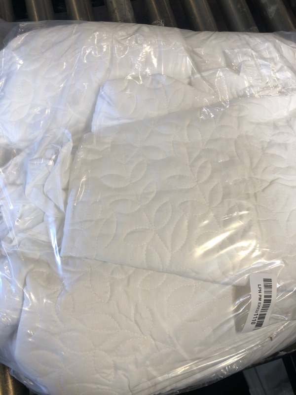 Photo 1 of WHITE QUEEN SIZE BED SHEET/COMFORTER 
PLANT DESIGN
WHITE