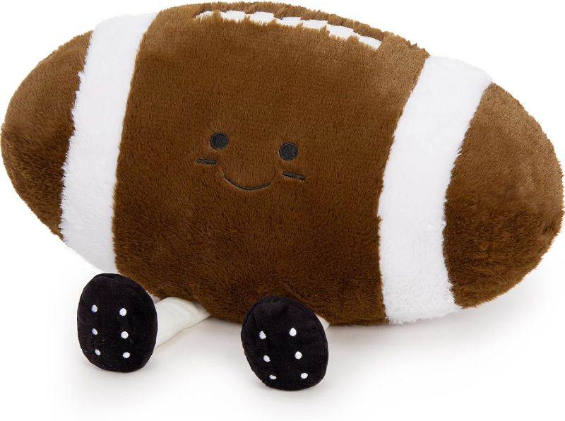 Photo 1 of Muiteiur 18.5 Inch Football Plush Toy, Stuffed Rugby Plush with Cute Smile, Soft Stuffed Sports Toy, for Kids Girls Boys Fans