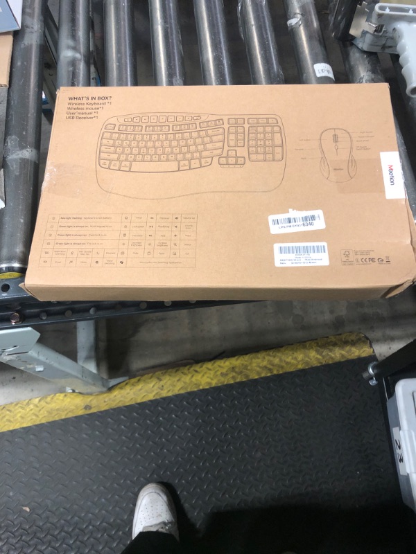 Photo 1 of MEETION Ergonomic Keyboard and Mouse Wireless Combo, Wave Keys Natural Typing, 2.4G USB Receiver Wireless Keyboard with Wrist Rest, 4 Adjustable DPI Optical Mouse, Computer/Laptop/Windows/Mac, Black